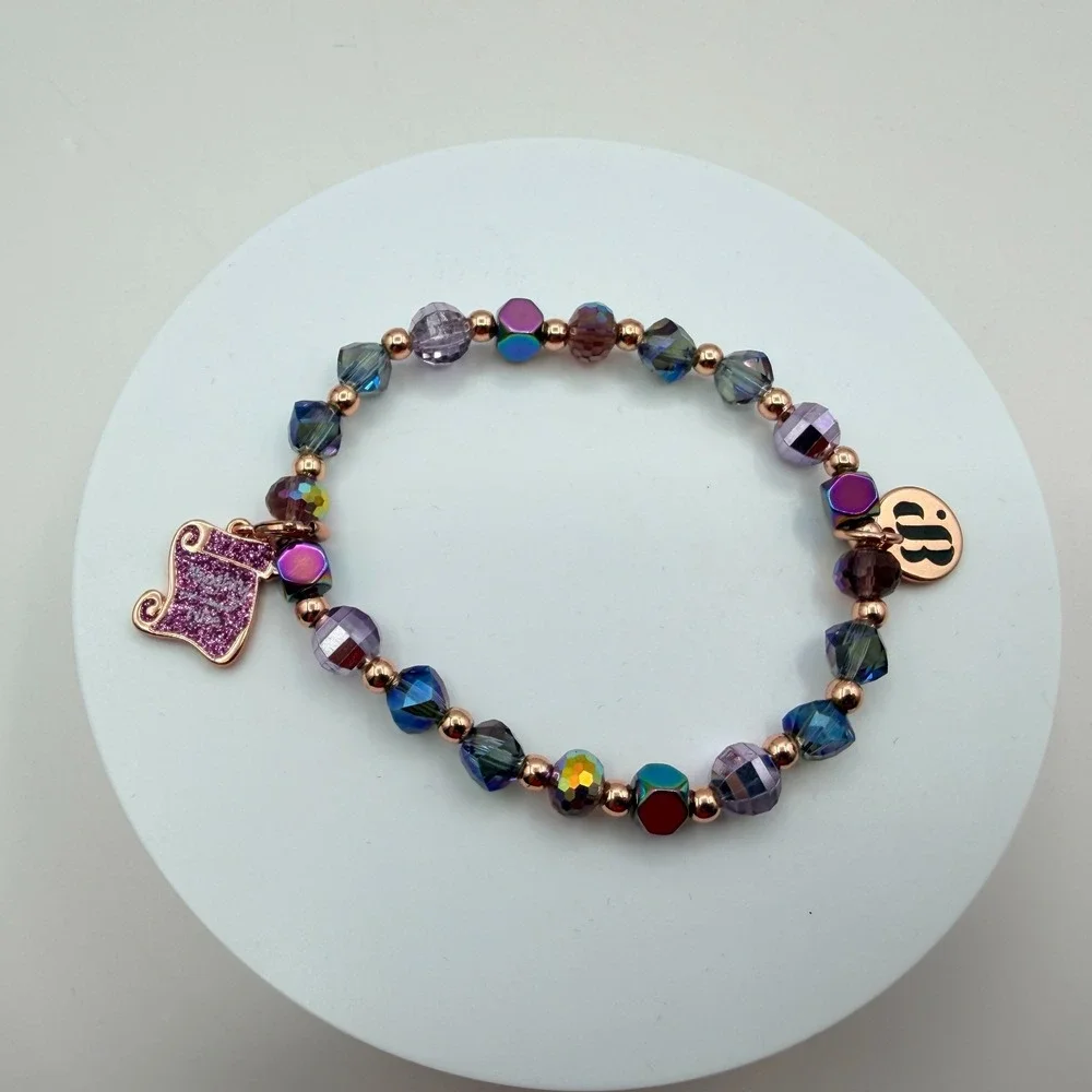Vintage Y2K Naughty Or Nice Beaded Charm‎ Bracelet Women's Classic Retro Jewelry